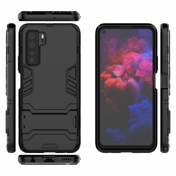 Huawei P40 Lite 5G Skal Armor Stativfunktion Svart