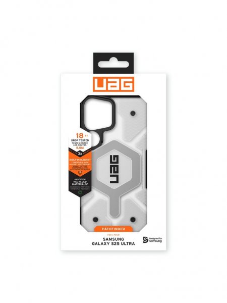 Urban Armor Gear (UAG) Samsung Galaxy S25 Ultra Skal Pathfinder Clear MagSafe Ice/Silver
