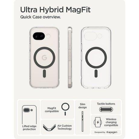Spigen Google Pixel 10a Skal Ultra Hybrid MagFit Clear Graphite