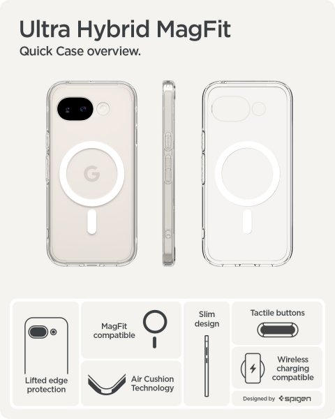 Spigen Google Pixel 10a Skal Ultra Hybrid MagFit Clear White