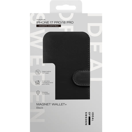Ideal of Sweden iPhone 17 Pro/iPhone 18 Pro Fodral Magnet Wallet+ MagSafe Svart