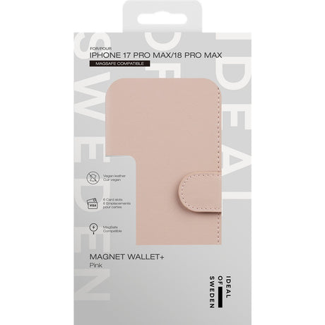 Ideal of Sweden iPhone 17 Pro Max/iPhone 18 Pro Max Fodral Magnet Wallet+ MagSafe Rosa