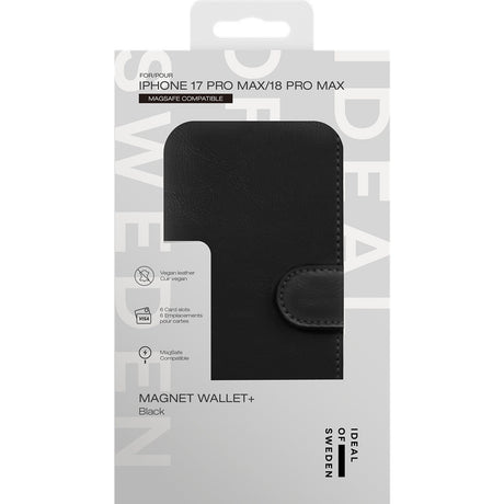 Ideal of Sweden iPhone 17 Pro Max/iPhone 18 Pro Max Fodral Magnet Wallet+ MagSafe Svart