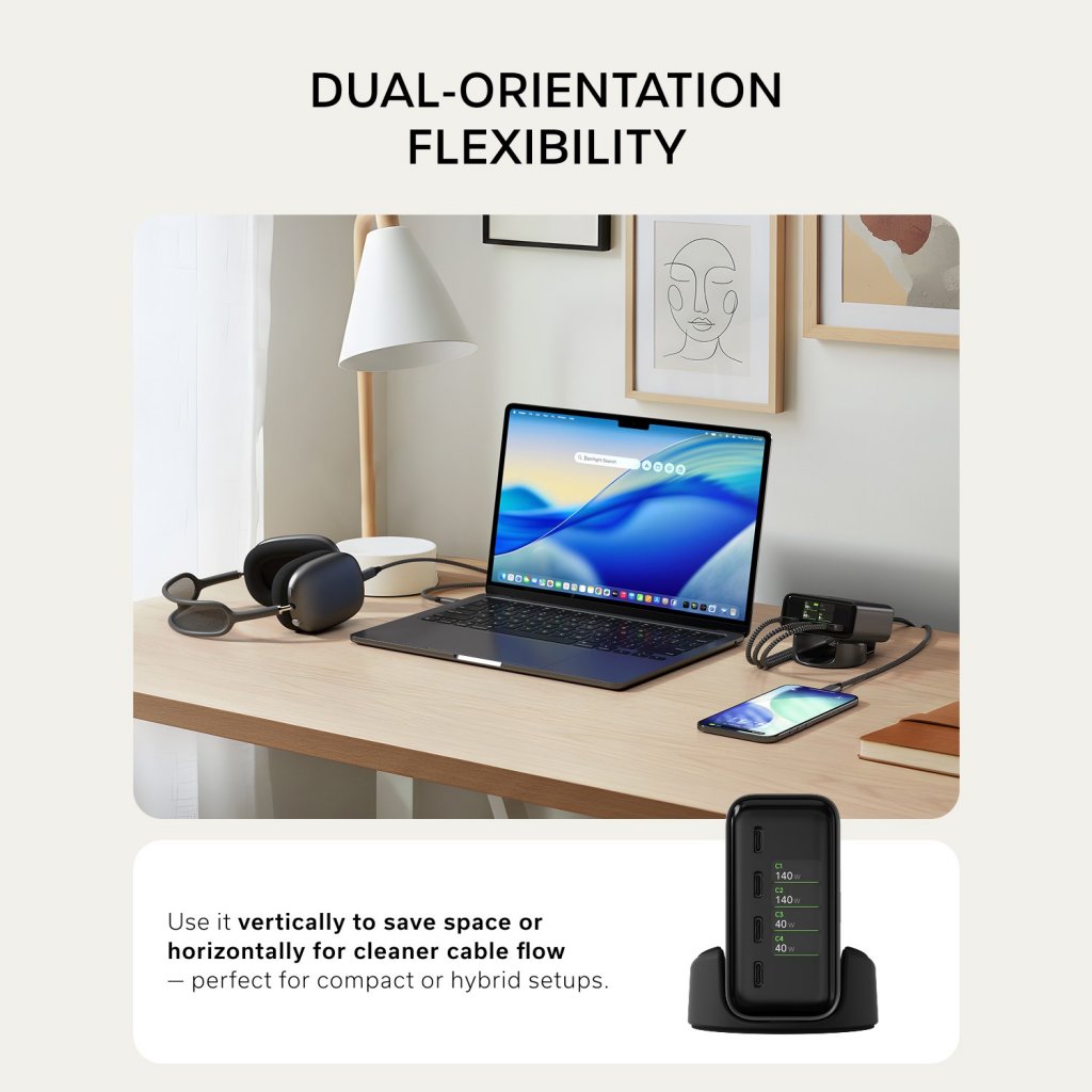 Satechi ChargeView 140W Skrivbordsladdare Space Black