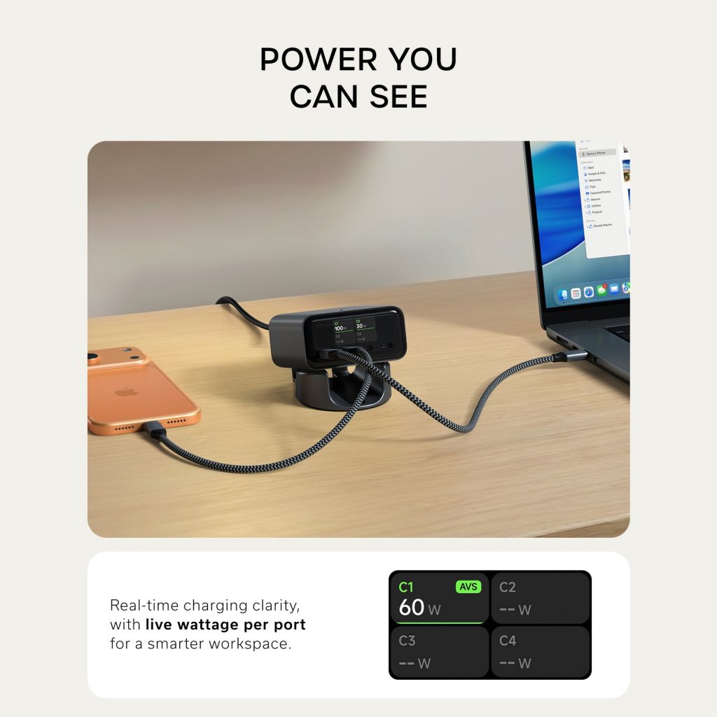 Satechi ChargeView 140W Skrivbordsladdare Space Black