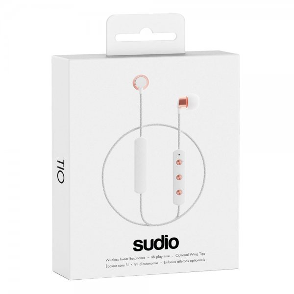 Sudio Tio Trådlösa Hörlurar In-Ear Vävd Kabel Vit