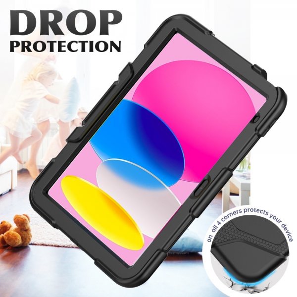 iPad 10.9 (gen 10)/iPad 11 (A16) Skal Heavy Duty Armor Svart