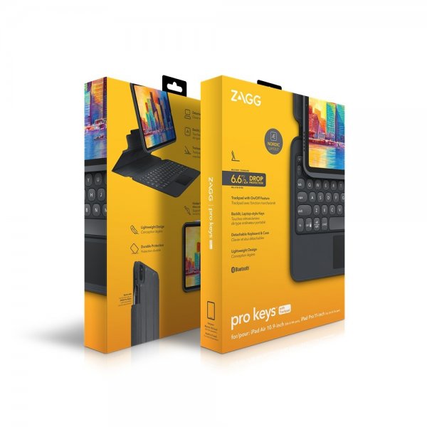 ZAGG iPad Air 10.9/iPad Pro 11 Fodral med tangentbord Pro Keys Trackpad Nordic Charcoal