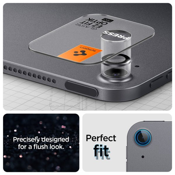 Spigen iPad Air 11 (M2/M3/M4)/iPad Air 13 (M2/M3/M4) Kameraskydd GLAS.tR EZ Fit Optik Pro Space Grey