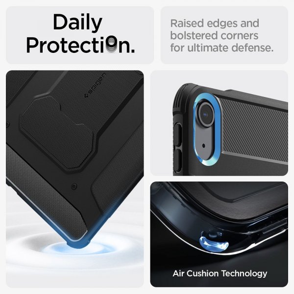 Spigen iPad Air 13 (M2/M3/M4) Fodral Rugged Armor Pro Svart