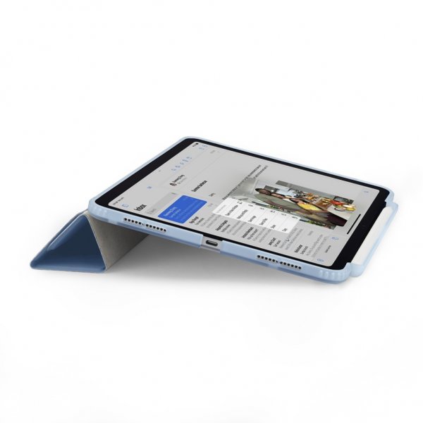 Pipetto iPad Air 13 (M2/M3/M4) Fodral Origami No3 Pencil Case Ljusblå