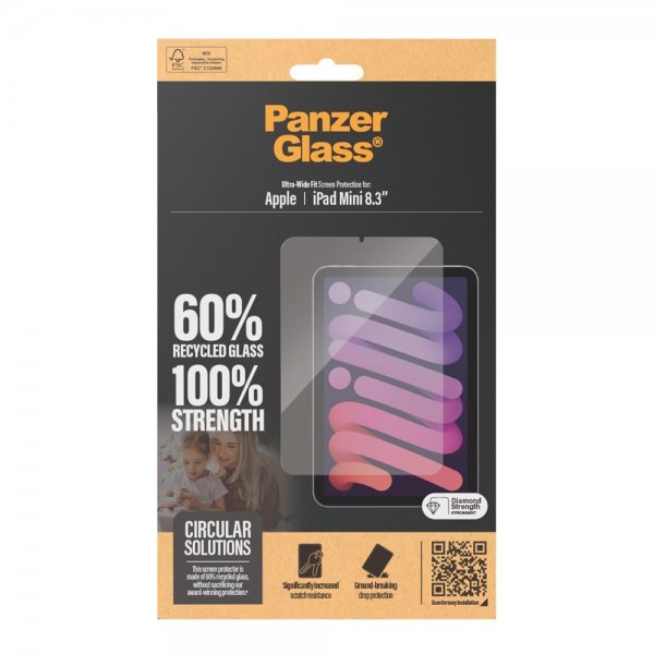 PanzerGlass iPad mini (gen 6)/iPad mini (A17 Pro) Skärmskydd Ultra-Wide Fit