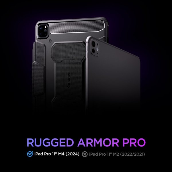 Spigen iPad Pro 11 (M4/M5) Fodral Rugged Armor Pro Svart