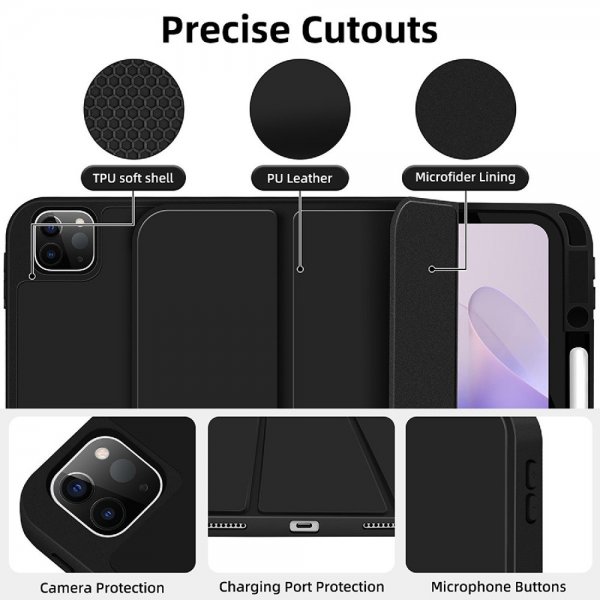 4smarts iPad Pro 13 (M4/M5) Fodral Folio Case Basic Svart