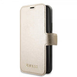 Guess iPhone 11 Fodral Lädertextur Guld