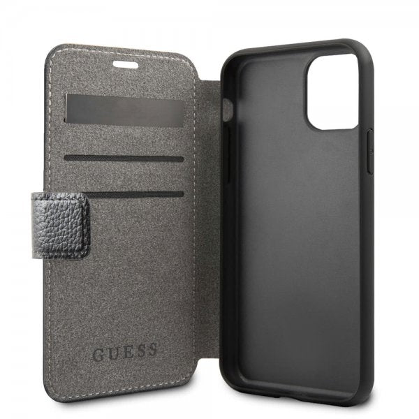 Guess iPhone 11 Fodral Lädertextur Svart