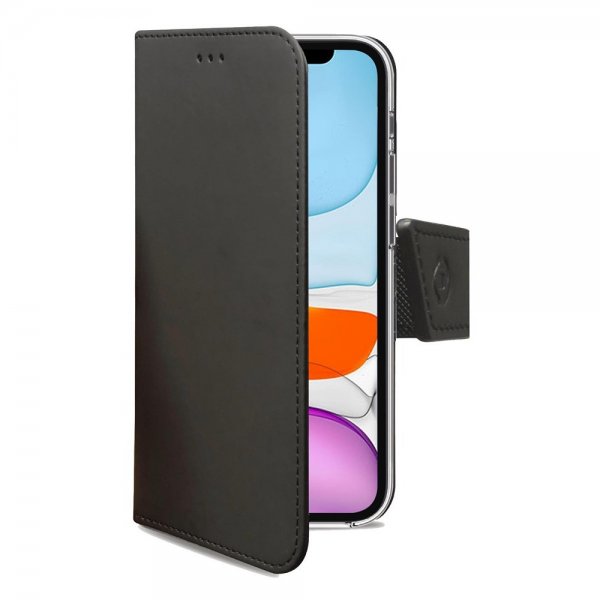 Celly iPhone 11 Fodral Wally Wallet Case Svart