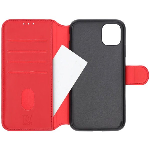 Rvelon iPhone 11 Fodral Utfällbart Kortfack Röd