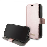 Guess iPhone 11 Pro Fodral Lädertextur Roseguld