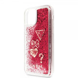 Guess iPhone 11 Pro Max Skal Glitter Hearts Röd