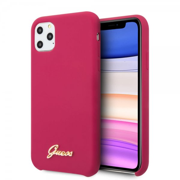 Guess iPhone 11 Pro Max Skal Silicone Cover Vintage Röd