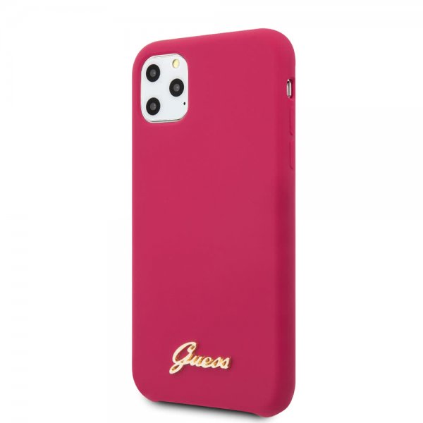 Guess iPhone 11 Pro Max Skal Silicone Cover Vintage Röd