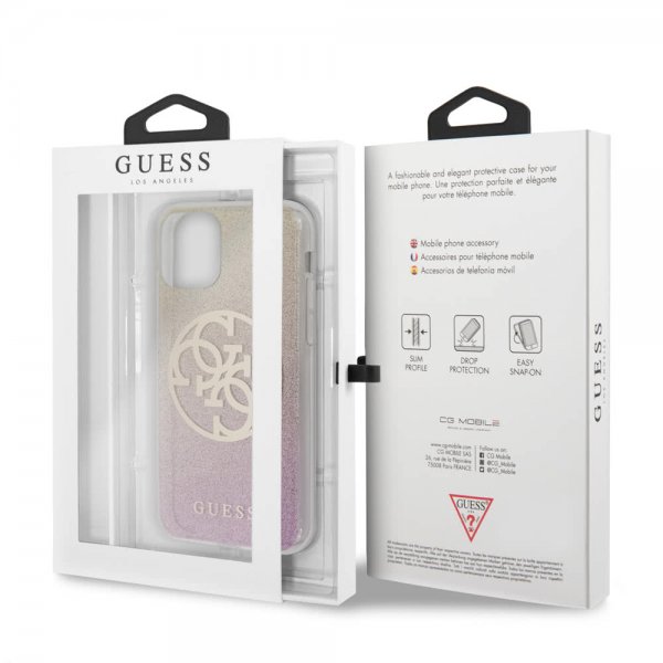 Guess iPhone 11 Pro Skal Glitter Circle Roseguld