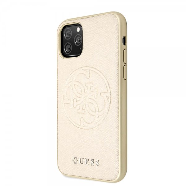 Guess iPhone 11 Pro Skal Saffiano Cover Guld