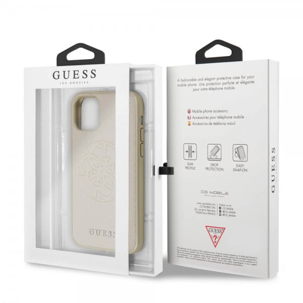 Guess iPhone 11 Pro Skal Saffiano Cover Guld