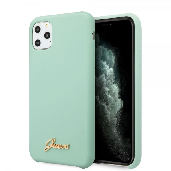 Guess iPhone 11 Pro Skal Silicone Cover Vintage Grön