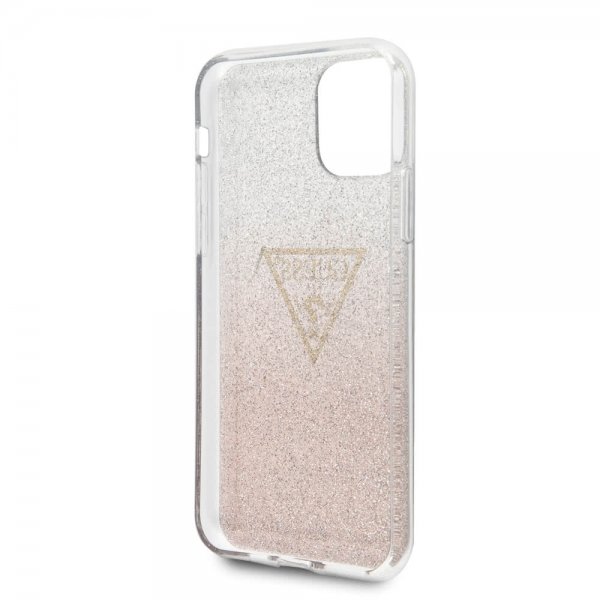 Guess iPhone 11 Pro Skal Solid Glitter Cover Rosa