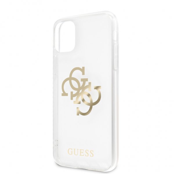 Guess iPhone 11 Skal 4G Logo Guld Klar