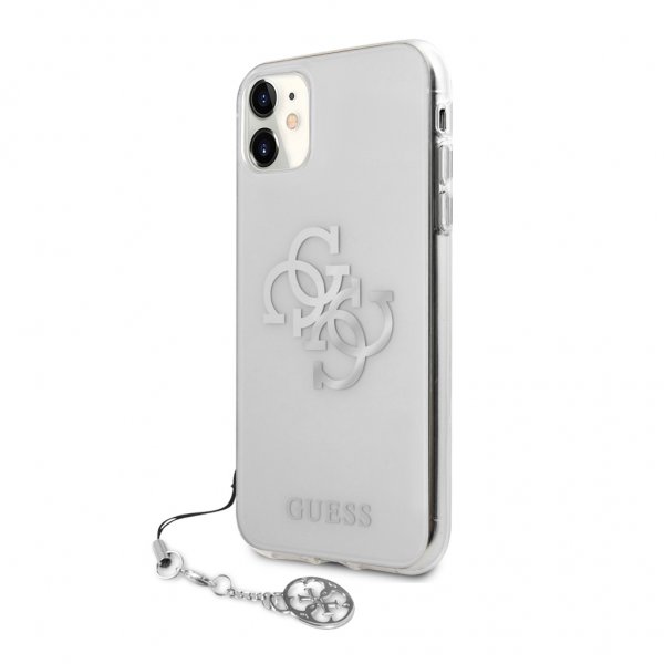 Guess iPhone 11 Skal 4G Logo Silver Klar