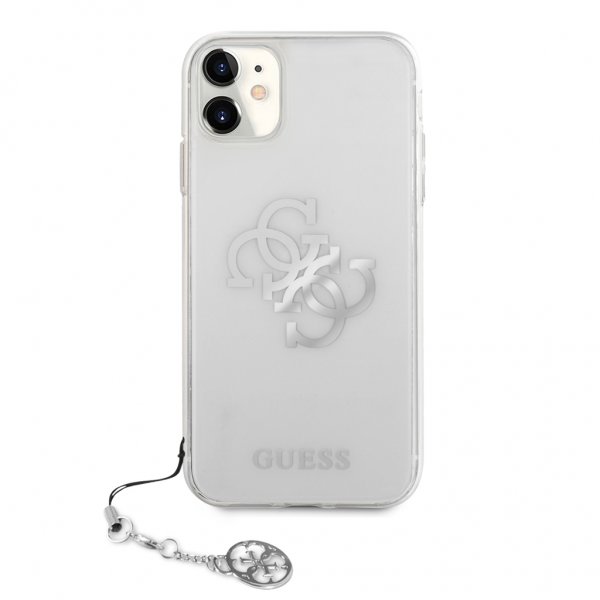 Guess iPhone 11 Skal 4G Logo Silver Klar