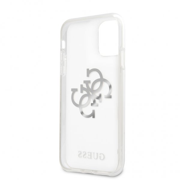 Guess iPhone 11 Skal 4G Logo Silver Klar