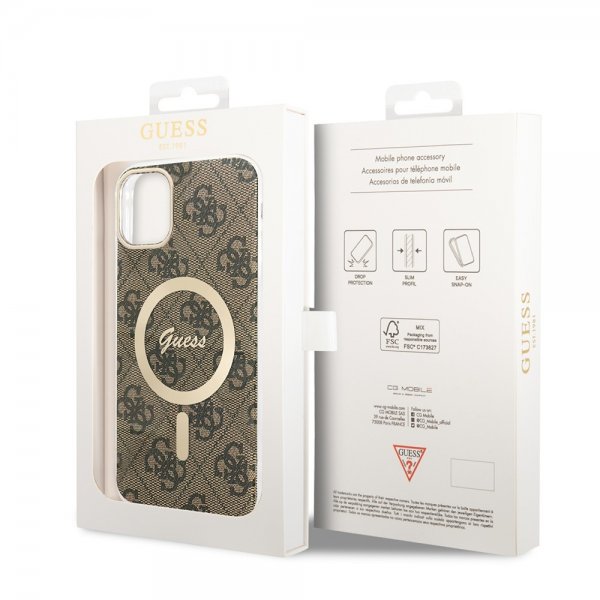 Guess iPhone 11 Skal 4G Pattern MagSafe Brun