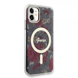 Guess iPhone 11 Skal Flower MagSafe Kaki