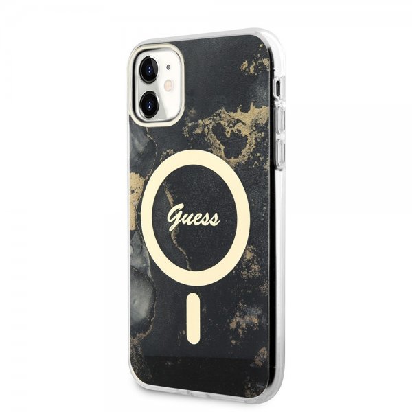 Guess iPhone 11 Skal Golden Marble MagSafe Svart