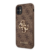 Guess iPhone 11 Skal Metal Logo Brun