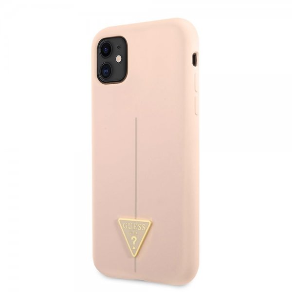 Guess iPhone 11 Skal Metal Triangle Rosa