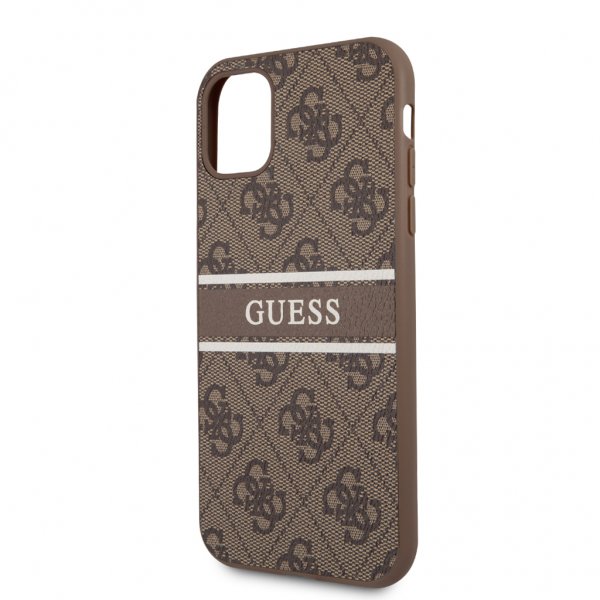 Guess iPhone 11 Skal Printed Stripe Brun