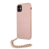 Guess iPhone 11 Skal Saffiano Chain Rosa