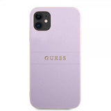 Guess iPhone 11 Skal Saffiano Metal Logo Lila