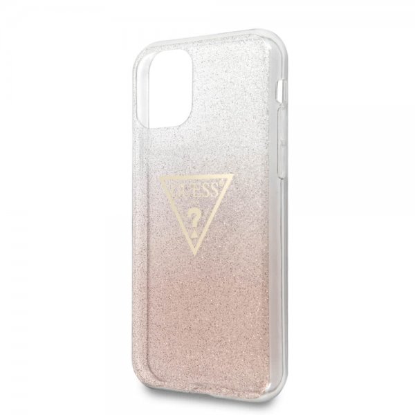 Guess iPhone 11 Skal Solid Glitter Cover Rosa