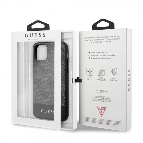 Guess iPhone 11 Skal Stripe Cover Grå