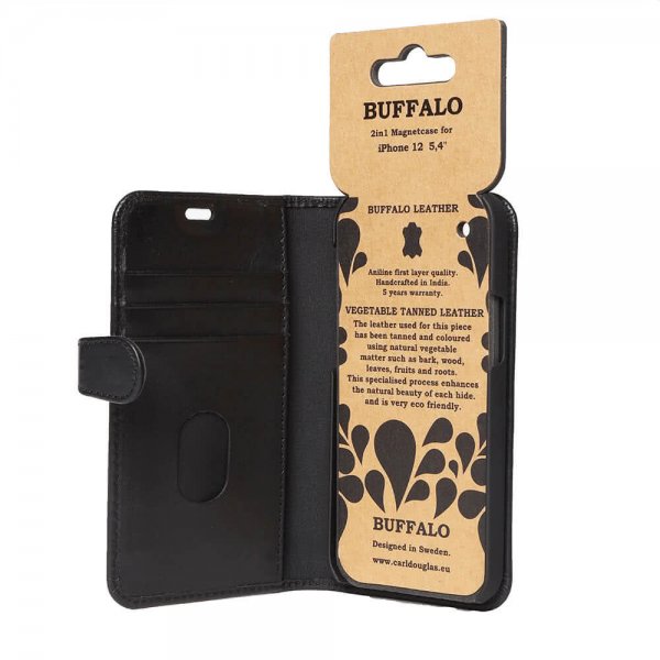 Buffalo iPhone 12 Mini Fodral Buffalo Löstagbart Skal Svart