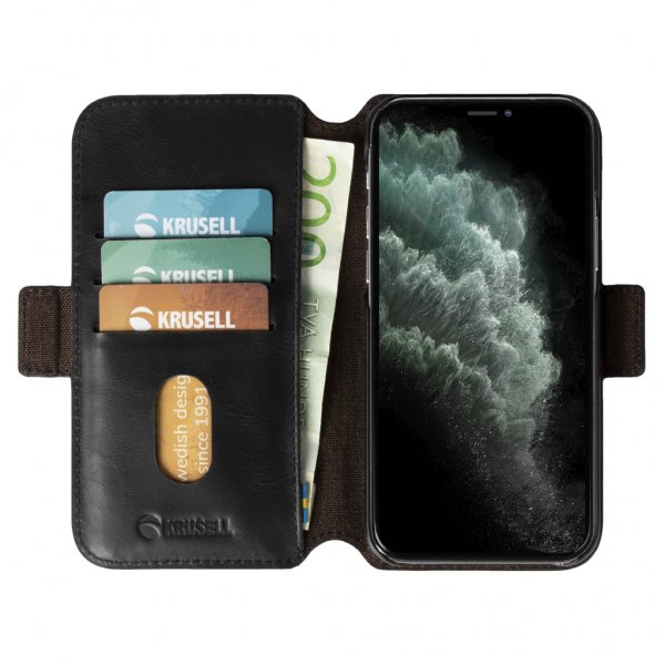 Krusell iPhone 12/iPhone 12 Pro Fodral Sunne PhoneWallet Vintage Black