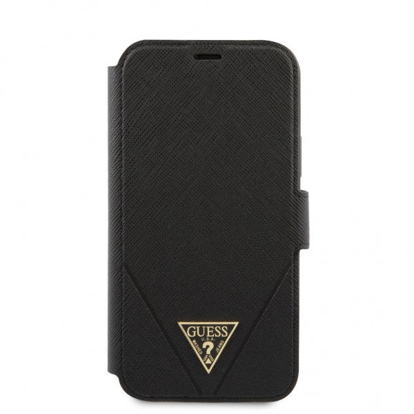 Guess iPhone 12/iPhone 12 Pro Fodral Gold Triangle Saffiano Svart