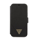 Guess iPhone 12/iPhone 12 Pro Fodral Gold Triangle Saffiano Svart