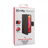 Celly iPhone 12/iPhone 12 Pro Fodral Wally Wallet Case Svart